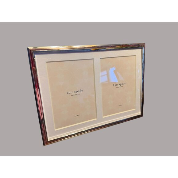 Lenox & Kate Spade Double Invitation Picture Frame Silverplate & Rose Gold - Picture 2 of 11